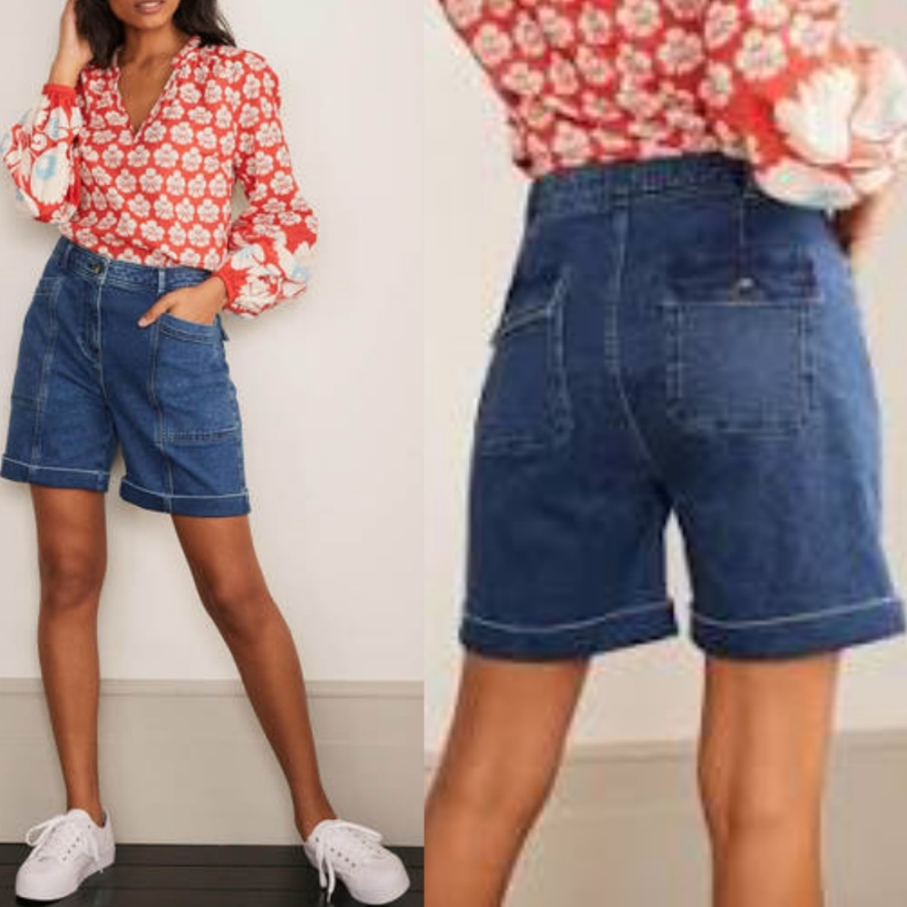 Boden Denim Blue Abingdon Chino Shorts US 4